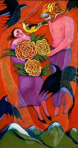 "Anonymous My Tiger", a large pastel drawing by Phoebe Stone