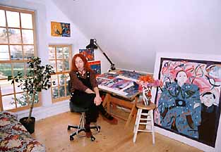 photo of Phoebe Stone in her studio